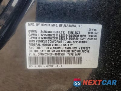 Zdjęcie 13 z 13 samochodu: 2017 ACURA MDX TECHNOLOGY VIN:5FRYD3H59HB002530 - miniatura