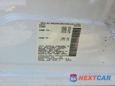 Zdjęcie 13 z 13 samochodu: 2020 NISSAN LEAF SV VIN:1N4AZ1CP0LC301076 - miniatura