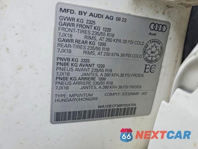 Zdjęcie 12 z 12 samochodu: 2024 AUDI Q3 KOMFORT 45 2.0 TF VIN:WA1DECF36R1025704 - miniatura