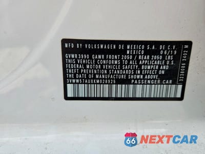 Zdjęcie 13 z 13 samochodu: 2019 VOLKSWAGEN GOLF S VIN:3VWW57AUXKM028925 - miniatura