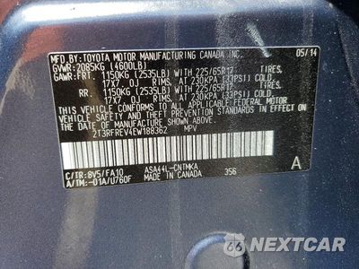 Zdjęcie 12 z 12 samochodu: 2014 TOYOTA RAV4 XLE VIN:2T3RFREV4EW188362 - miniatura