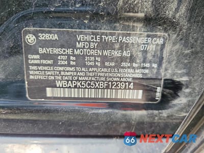 Zdjęcie 12 z 12 samochodu: 2011 BMW 328 XI SULEV VIN:WBAPK5C5XBF123914 - miniatura