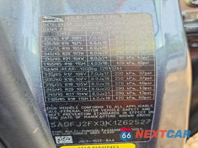 Zdjęcie 13 z 13 samochodu: 2019 JAGUAR E-PACE S VIN:SADFJ2FX3K1Z62527 - miniatura