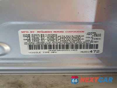 Zdjęcie 12 z 12 samochodu: 2012 MITSUBISHI OUTLANDER SPORT ES VIN:JA4AP3AU2CZ011403 - miniatura