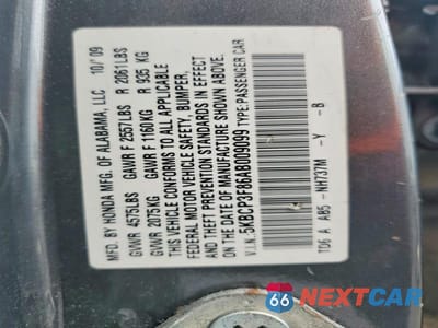 Zdjęcie 13 z 13 samochodu: 2010 HONDA ACCORD EXL VIN:5KBCP3F86AB009099 - miniatura