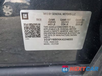 Zdjęcie 12 z 12 samochodu: 2019 CHEVROLET BOLT EV LT VIN:1G1FY6S0XK4104695 - miniatura