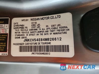 Zdjęcie 12 z 12 samochodu: 2004 INFINITI G35 BASE VIN:JNKCV54E84M826612 - miniatura