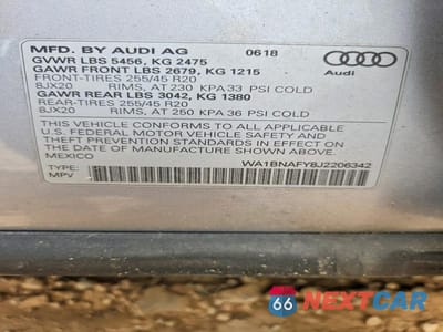 Zdjęcie 14 z 14 samochodu: 2018 AUDI Q5 PREMIUM PLUS VIN:WA1BNAFY8J2206342 - miniatura