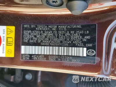 Zdjęcie 13 z 13 samochodu: 2016 LEXUS ES 350 VIN:58ABK1GG2GU003386 - miniatura