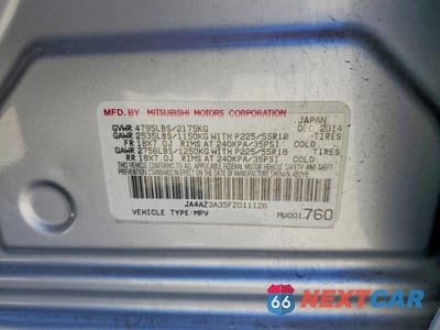 Zdjęcie 13 z 13 samochodu: 2015 MITSUBISHI OUTLANDER SE VIN:JA4AZ3A35FZ011126 - miniatura