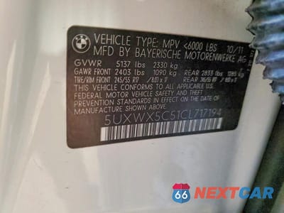 Zdjęcie 13 z 13 samochodu: 2012 BMW X3 XDRIVE28I VIN:5UXWX5C51CL717194 - miniatura