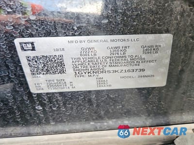 Zdjęcie 13 z 13 samochodu: 2019 CADILLAC XT5 LUXURY VIN:1GYKNDRS3KZ163739 - miniatura