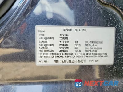 Zdjęcie 12 z 12 samochodu: 2024 TESLA MODEL Y VIN:7SAYGDEE8RF160817 - miniatura