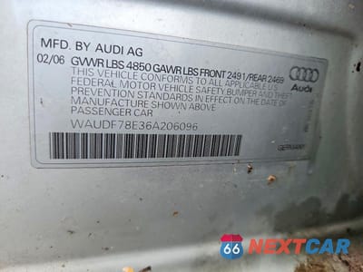 Zdjęcie 12 z 12 samochodu: 2006 AUDI A4 2.0T QUATTRO VIN:WAUDF78E36A206096 - miniatura
