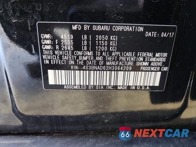 Zdjęcie 12 z 12 samochodu: 2017 SUBARU LEGACY 2.5I PREMIUM VIN:4S3BNAD62H3064209 - miniatura