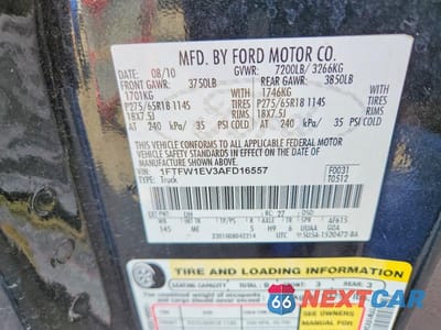 Zdjęcie 12 z 12 samochodu: 2010 FORD F150 SUPERCREW VIN:1FTFW1EV3AFD16557 - miniatura