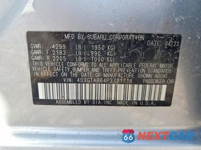 Zdjęcie 12 z 12 samochodu: 2023 SUBARU IMPREZA VIN:4S3GTAB64P3721718 - miniatura