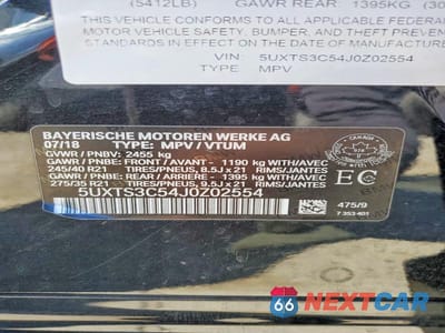 Zdjęcie 13 z 13 samochodu: 2018 BMW X3 XDRIVEM40I VIN:5UXTS3C54J0Z02554 - miniatura