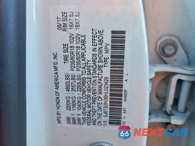 Zdjęcie 13 z 13 samochodu: 2017 ACURA RDX VIN:5J8TB3H36HL023429 - miniatura