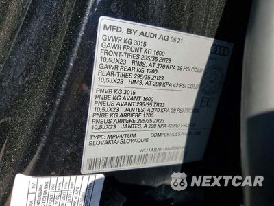 Zdjęcie 13 z 13 samochodu: 2021 AUDI RS Q8 VIN:WU1ARAF19MD041907 - miniatura