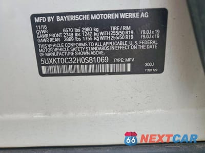 Zdjęcie 13 z 13 samochodu: 2017 BMW X5 XDR40E VIN:5UXKT0C32H0S81069 - miniatura