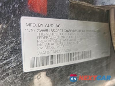 Zdjęcie 12 z 12 samochodu: 2011 AUDI A4 PREMIUM PLUS VIN:WAUFFAFL0BA086355 - miniatura