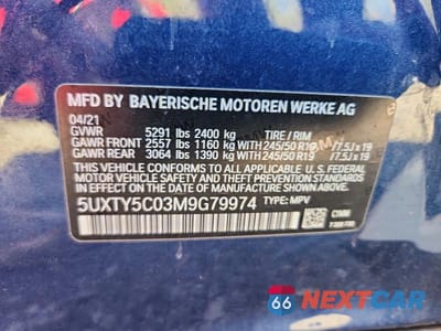 Zdjęcie 13 z 13 samochodu: 2021 BMW X3 XDRIVE30I VIN:5UXTY5C03M9G79974 - miniatura