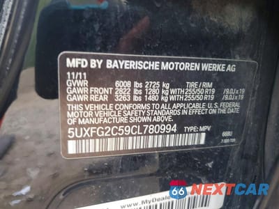 Zdjęcie 13 z 13 samochodu: 2012 BMW X6 XDRIVE35I VIN:5UXFG2C59CL780994 - miniatura
