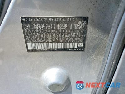 Zdjęcie 12 z 12 samochodu: 2020 HONDA FIT LX VIN:3HGGK5H47LM726101 - miniatura