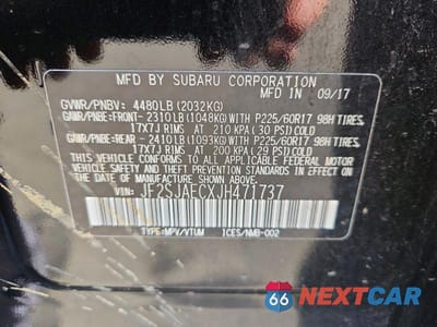 Zdjęcie 13 z 13 samochodu: 2018 SUBARU FORESTER 2.5I PREMIUM VIN:JF2SJAECXJH471737 - miniatura