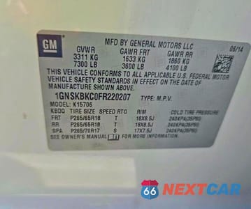 Zdjęcie 10 z 13 samochodu: 2015 CHEVROLET TAHOE K1500 LT VIN:1GNSKBKC0FR220207 - miniatura