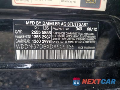 Zdjęcie 12 z 12 samochodu: 2013 MERCEDES-BENZ S 550 VIN:WDDNG7DBXDA505135 - miniatura