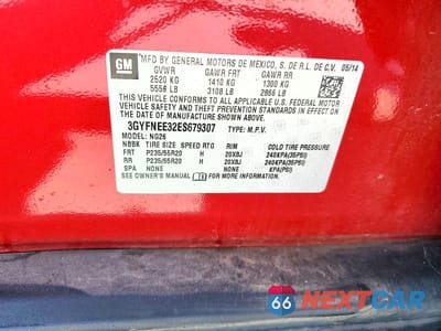 Zdjęcie 12 z 12 samochodu: 2014 CADILLAC SRX LUXURY COLLECTION VIN:3GYFNEE32ES679307 - miniatura