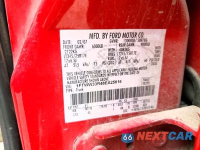 Zdjęcie 12 z 12 samochodu: 2008 FORD F350 SUPER DUTY VIN:1FTWW33R48EA25616 - miniatura
