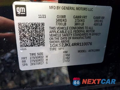 Zdjęcie 13 z 13 samochodu: 2024 GMC YUKON XL VIN:1GKS2JKL4RR110076 - miniatura