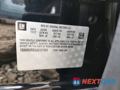 Zdjęcie 12 z 12 samochodu: 2018 CADILLAC CT6 LUXURY VIN:1G6KD5RS0JU121560 - miniatura