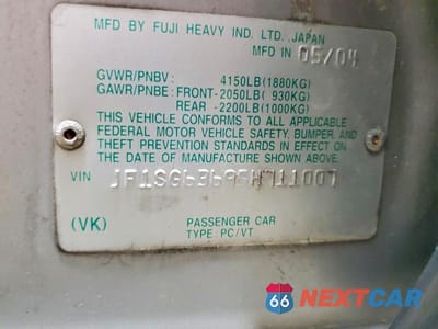 Zdjęcie 13 z 13 samochodu: 2005 SUBARU FORESTER 2.5X VIN:JF1SG63695H711007 - miniatura