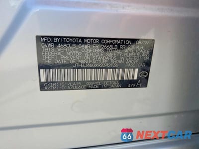 Zdjęcie 13 z 13 samochodu: 2009 LEXUS ES 350 VIN:JTHBJ46GX92342136 - miniatura
