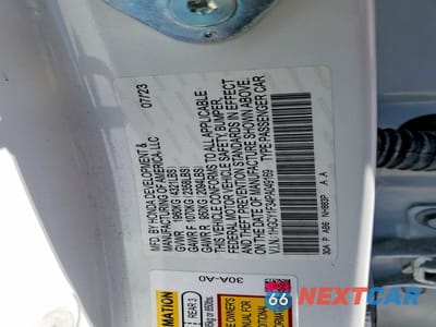 Zdjęcie 12 z 12 samochodu: 2023 HONDA ACCORD EX VIN:1HGCY1F34PA049169 - miniatura
