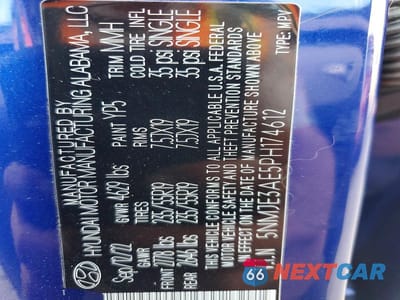 Zdjęcie 14 z 14 samochodu: 2023 HYUNDAI TUCSON LIMITED VIN:5NMJE3AE5PH174612 - miniatura