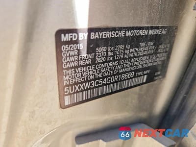 Zdjęcie 12 z 12 samochodu: 2016 BMW X4 XDRIVE28I VIN:5UXXW3C54G0R18669 - miniatura