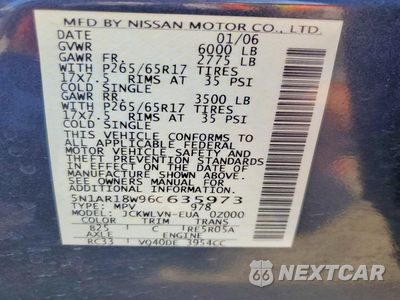 Zdjęcie 13 z 13 samochodu: 2006 NISSAN PATHFINDER S VIN:5N1AR18W96C635973 - miniatura