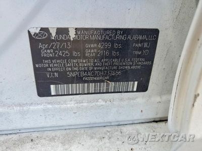 Zdjęcie 13 z 13 samochodu: 2013 HYUNDAI SONATA GLS VIN:5NPEB4AC7DH737656 - miniatura