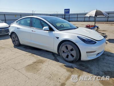 Czwarte zdjęcie samochodu z boku: 2021 TESLA MODEL 3 VIN:5YJ3E1EA7MF018492 - miniatura