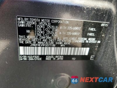 Zdjęcie 14 z 14 samochodu: 2015 TOYOTA RAV4 LE VIN:JTMZFREV9FD077188 - miniatura
