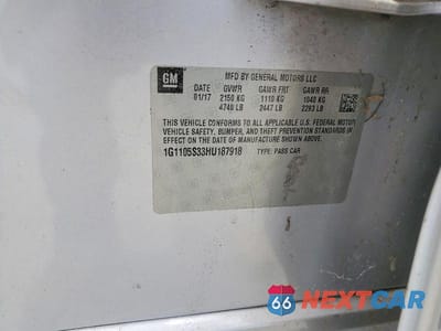 Zdjęcie 12 z 12 samochodu: 2017 CHEVROLET IMPALA LT VIN:1G1105S33HU187918 - miniatura