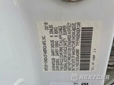 Zdjęcie 12 z 12 samochodu: 2018 HONDA ACCORD SPORT VIN:1HGCV2E36JA029867 - miniatura