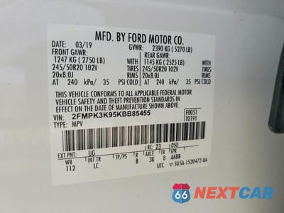 Zdjęcie 13 z 13 samochodu: 2019 FORD EDGE TITANIUM VIN:2FMPK3K95KBB85455 - miniatura
