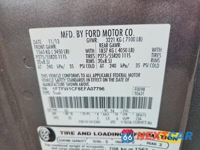 Zdjęcie 12 z 12 samochodu: 2014 FORD F150 SUPERCREW VIN:1FTFW1CF8EFA07796 - miniatura