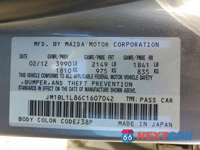 Zdjęcie 13 z 13 samochodu: 2012 MAZDA 3 I VIN:JM1BL1L86C1607042 - miniatura